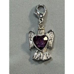 guardian angel charm february birthstone purple crystal